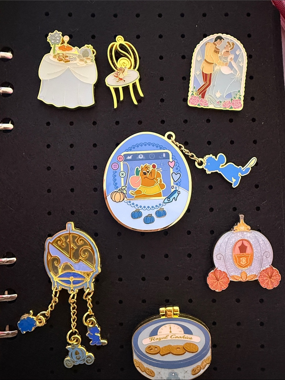 Disney Cinderella Enamel Pin Set in Blue, Pink & Gold